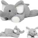 5lbs 24 in Elephant Weighted Stuffed Animals, Weighted Stuffed Animal Plushies Gifts for Kids and Adults(Grey)