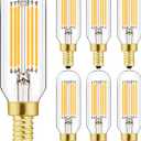 Leools E12 LED Bulb Dimmable 6W Equal 60 watt Light Bulb Soft White 3000K T6 T25 E12 Candelabra Bulb 60 watt for Chandeliers, Ceiling Fan, Pendant, Wall Sconces AC120V 600LM e12 Light Bulb, 6 Pack