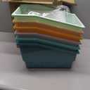 6 Pack Picture Book Bins with Dividers for Classroom, Boho