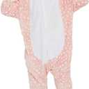 ABENCA Kids Deer Onesie Reindeer Costume Animal Girls Pajamas Christmas Halloween Cosplay Sleepwear.Pink Deer.140 (9-10 Years)