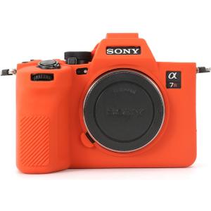 Rieibi Accessory for Sony A7RV Case, Soft Silicone Protective Case for Sony A7R5/A7R V/Alpha 7R V/A7RV/A7R 5/A7RM5 Digital Camera, Lightweight A7 RV Camera Case Grip Body Skin - Orange