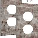Outlet Covers Dark Grey Brown Rustic Wood Plank 1 Gang Duplex Light Switch Cover Plate Decorative Wall Plates Electrical Switchplate Receptacle Cover for Farmhouse Cabin Decor2Pack