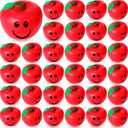 Jerify 30 Pcs Fruit Stress Ball Toys Red Fruit Smile Stress Balls Soft Foam Party Favors Bulk for Teens Adults Finger Exercise School Carnival Reward Gifts Party Favor Supplies(Red)