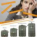 Travel bag with wheels, expandable, foldable, luggage bag, large capacity foldable rolling travel bag, suitable for men and women for moving house, studying abroad and traveling