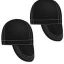 2 Pcs Welding Cap Flame Resistant Cotton Welding Hat Mesh Inside Liner for Welders Caps Black Elastic Low Crown for Welder Electrician Gas Station Matched with Most Helmet