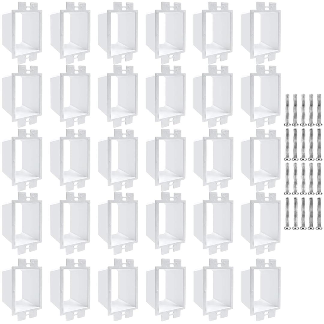 30 PCS BE1-2 Electrical Outlet Box Extenders with 60PCS Screws, (1-Gang) Electrical Power Single Gang Box Extender Electric Box Extender 1 Gang Power Switch Receptacles Accessories