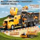 NIPLOOOW Construction Trucks Toy Set with Play Mat, Carrier Truck Play Vehicles Set for 3 4 5 6 Years Old Boys Kids, Die-Cast Car Toy for Toddlers 3-4 Years, Birthday Gifts Toys for 3-9 Year Old Boys