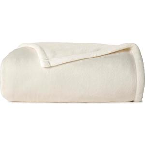 Casual Living Twin/Twin XL Fleece Blanket Fluffy Warm Cozy Bed Blankets for Dorm or Bedroom Decor Soft Plush Thick Fuzzy Oversized Big Throw for Couch Bed or Outdoor, 66-inch x 90-inch, Ivory White