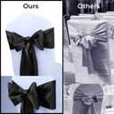 Babenest Satin Chair Sashes Ties Upgraded 50 pcs Chair Ribbons Bows for Wedding Banquet Party Christmas Baby Shower Events Decoration (Black)