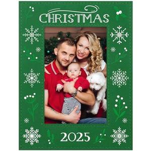 FaCraft Christmas Picture Frame 2025 - Snowflake Vertical 4x6 Merry Christmas Photo Frame Xmas Gift for Family Friends Kids Women Men - Party Holiday Picture Frames Home Decorations Souvenir Keepsake