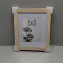 Americanflat 9x11 Picture Frame with Shatter-Resistant Glass - Use as 6x8 Frame with Mat or Display 9x11 Photo Without Mat - Hudson Collection - Wide Picture Frames for Tabletop and Wall - Natural Oak