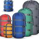 5 Pack Compression Stuff Sack 5 Assorted Size Sleeping Bag Stuff Sack Ultralight Sleeping Bag Cover Space Saving Gear for Travel Outdoor Camping Hiking Backpacking, Small