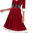 Women Mrs Santa Claus Costume Elegant Sweetie Christmas Fancy Dress Outfit (X-Large)