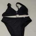 CUPSHE Women's Bikini Sets High Waisted Swimsuit Adjustable Straps Cutout Back Hook Mesh L