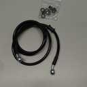 Motoforti Universal Brake Hose Motorcycle ATV Dirt Bike Motocross Braided Hydraulic Brake Line Oil Hose Pipeline, 140cm, Metal, Black Silver Tone, 1 Set