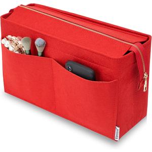 Vercord Felt Purse Organizer Insert Onthego MM Handbag Tote Bag Organizer Bag in Bag with Removable Zipper