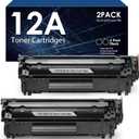 12A Toner Cartridge Replacement for HP 12A Q2612A Work with HP LaserJet 1020 1022 1012 1010 1015 1018 1022n 1022NW 3015 3030 3020 3050 3052 3055 M1005 M1319 M1319F Printer2-PackBlack