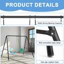 Swing Frame,2 Seats Swing Stand with Ground Stakes, Heavy Duty Thickened Metal A Stand Frame Supports up to 440lbs,for Indoor Outdoor Kids and Adults(Without Seat)