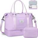 BAGAIL Travel Duffel Bag, Weekender Bags for Women, Overnight Gym Carry On Tote Bag with Wet Pocket, Hospital Mom Bag for Labor and Delivery - Extra Large Set, Purple