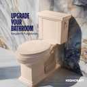 HIGHCRAFT Premium Elongated Toilet Seat with Adjustable Hinges & Quick Removal Mechanism - Molded Wood Toilet Seat - Fits Standard Elongated Toilets - Oval Seat in Bone/Beige