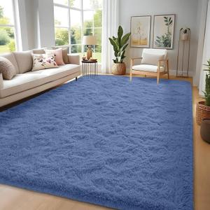 FVVRAX 6x9 ft Ultra Soft Shag Area Rug - Plush Fluffy Non-Shedding Carpet for Bedroom & Living Room, Modern Home Decor Bedside Rug for Kids Nursery Dorms, Easy Clean, Cobalt Blue FVVRAX 6x9 ft Ultra Soft Shag Area Rug - Plush Fluffy Non-Shedding Carpet for Bedroom & Living Room, Modern Home Decor Bedside Rug for Kids Nursery Dorms, Easy Clean, Cobalt Blue