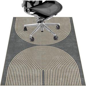 Office Chair Mat for Hardwood Floor&Tile Floor,36"X 48" Heavy Duty Desk Chair Mat for Hard Floors,Under Desk Rug for Rolling Computer Chair,Anti Slip,Low Pile Carpet Floor-Geo Grey