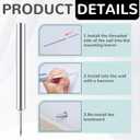 Yaocom 500 Pieces Double-Head Skirting Thread Seamless Nails Non-Marking 2 Sided Invisible Special Hidden Nails with 5 Installation Barrels for Skirting