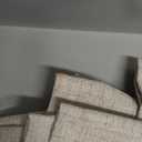 OVZME Cafe Curtains 45 Inch Length 2 Panels, Thick Textured Kitchen Door Curtains, Semi Privacy Light Filtering Half Short Bedroom Curtains for Small Window Living Room Dining, 2x30Wx45L, Linen Color