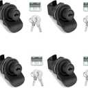 QWORK 4 Pack Push Button Latch for Boat/Motorcycle Glove Box Locks, Push-to-Close Latches