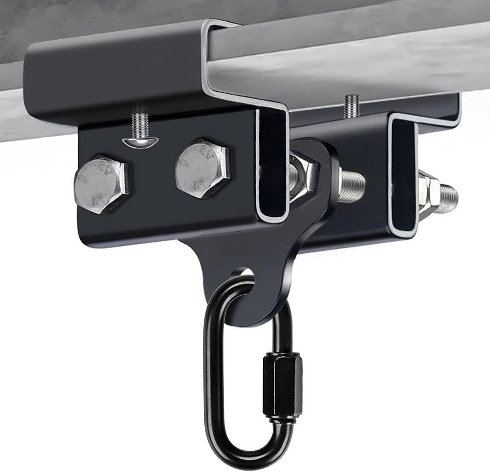 BeneLabel Punching Bag Hanger for I Beam 880 LBs Capacity Heavy Bag Mount Width Adjustable Boxing Bag Holder & Steel Beam Clamp for Beam