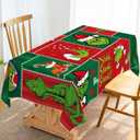 Hafangry Merry Christmas Tablecloth Green Christmas Winter Holiday Birthday Party Decoration Xmas Home Kitchen Dining Room Decor (60" x 84")