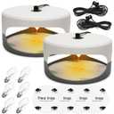 2 Pack Flea Traps for Inside Your Home, Indoor Flea Light, Bed Bug Killer with 8 Sticky Pads & 4 Light Bulb, Odorless Natural Insect Infestation Treatment Trap for Kid Pet