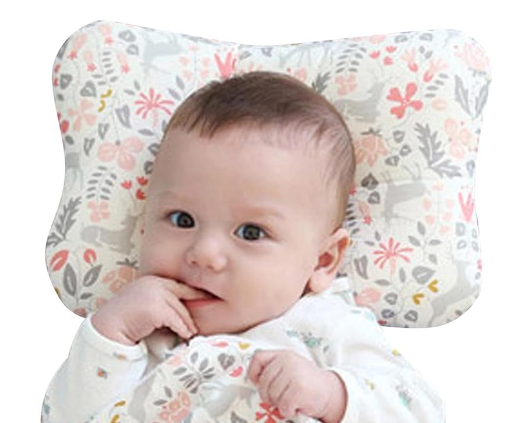 Soft Hypoallergenic Baby Head & Neck Support Organic Cotton Cover Machine Washable (Bambi Pink)