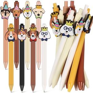 Engrowtic 24 Pcs Dog Cute Pens Cartoon Funny Pen Writing Kawaii Ballpoint Retractable Black Ink Birthday Party Gifts for Kids Students Office Supplies School Stationery