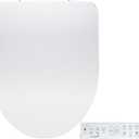 SmartBidet SB-1200 Luxury Advanced Electric Smart Bidet Round White Toilet Seat with Remote control, Endless Warm Water with LED Night Light, Slim Profile