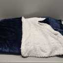 Bedsure GentleSoft Sherpa Fleece Throw Blanket for Couch - Thick and Warm Throw for Women and Men, Soft Fuzzy Plush Blanket for Winter, Non-Heated, Navy, 50x60 Inches
