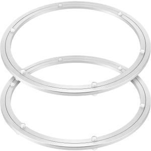 2 Pack 16 Inch Large Lazy Susan Turntable Bearings, Aluminum Alloy Heavy Duty Turntable Bearing, Lazy Susan Hardware Swivel Plate for Table Top, Dining Table and Workbench, Silver