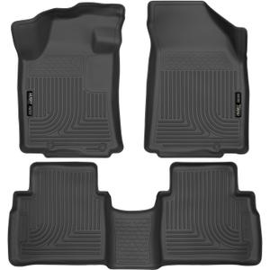 Husky Liners Weatherbeater Floor Mats | Fits 2016-2021 Nissan Maxima | Front & 2nd Row, 3-pc Black - 99621
