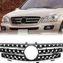 Grille Compatible For Mercedes Benz W164 ML Grill ML320 ML350 ML500 ML550 Bumper Grille 2005 2006 2007 2008 (BLACK)
