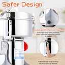 Electric Grain Mill 1000g High-speed Grain Spice Herb Grinder 2600W Dry Grinder Machine 304 Stainless Steel Superfine powder High-speed Grain Mill 36000r/min for Kitchen Home and Commercial