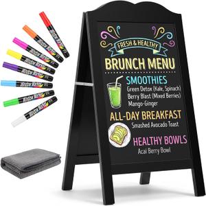 A Frame Chalkboard Sign Chalkboard Easel Kit, Black, 15" X 30"