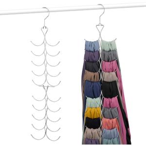 2 Pack Legging Organizer for Closet, Yoga Pants Hanger 40 Storage Capacity, Space Saving Hanging Closet Organizers and Storage, Silver
