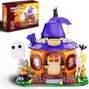 Halloween Pumpkin House Building Kit, Whimsical Halloween Building Set Dcor with Adorable Ghost and Pumpkin Toys, Cute Halloween Party Gift, Halloween Building Bricks Compatible with Lego
