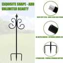 2 Packs Bird Feeders Pole with 4 Prongs Base,76 Inch Two Sided Adjustable Shepherds Hook
