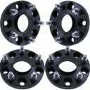 1" 5x5 Hubcentric Wheel Spacers - Fits Jeep Wrangler JL Gladiator JT Grand Cherokee Fits Dodge Durango - 1 Inch (25mm), 5x127, 71.5mm Hub, 14x1.5 Studs - Set of 4 - Black