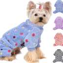YIKEYO Dog Pajamas for Small Dogs Boy and Girl,Cotton Small Dog Sweater, Stretchable Pet Jammies Puppy Outfits for Dogs Female Male, Winter Doggie Pjs Clothes (Blue, S)