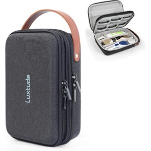 Luxtude Hair Clipper Case Travel, Portable Barber Cases, Hard Barbers Bags for Clippers and Supplies, Sturdy Trimmer Bag, Barbers Accessories for Wahl 5Star/Hatteker/Oneisal/Andis Grooming (Case Only) (Medium, Black)