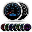 ARTILAURA 110mm 4-3/8" Boat GPS Speedometer 7 Color 80 MPH Gauge Antenna for AUTO Marine (Black & Silver)
