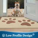Buganda Dog Door Mat for Muddy Paws, Absorbent Dirt Trapper Washable Indoor Doormats, Non Slip Low-Profile Mud Mat for Dogs, Front Entrance Doormat for Inside Floor (36x24 Inches, Light Beige)