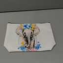 Floral Elephant Cosmetic Bag - Elephant Themed Animal Lover Gifts for Women - Makeup Bag & Travel Organizer - Mother's Day, Graduation & Birthday Gifts